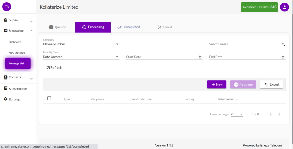 messaging-list-processing | Eneza Telecom